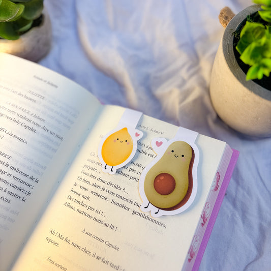 Set Marque-pages Magnétiques - « Avocat & Citron »
