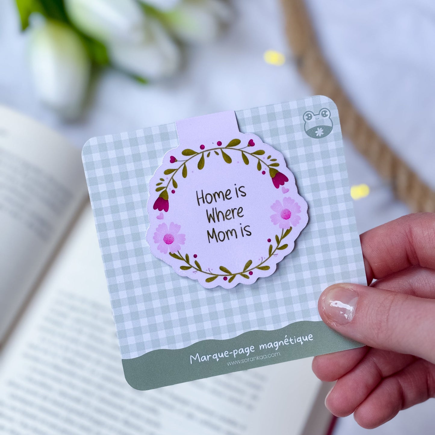 Marque-page magnétique - Fête des Mères « Home is where mom is »