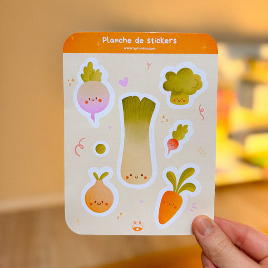 Planche de stickers « Les p'tits légumes »
